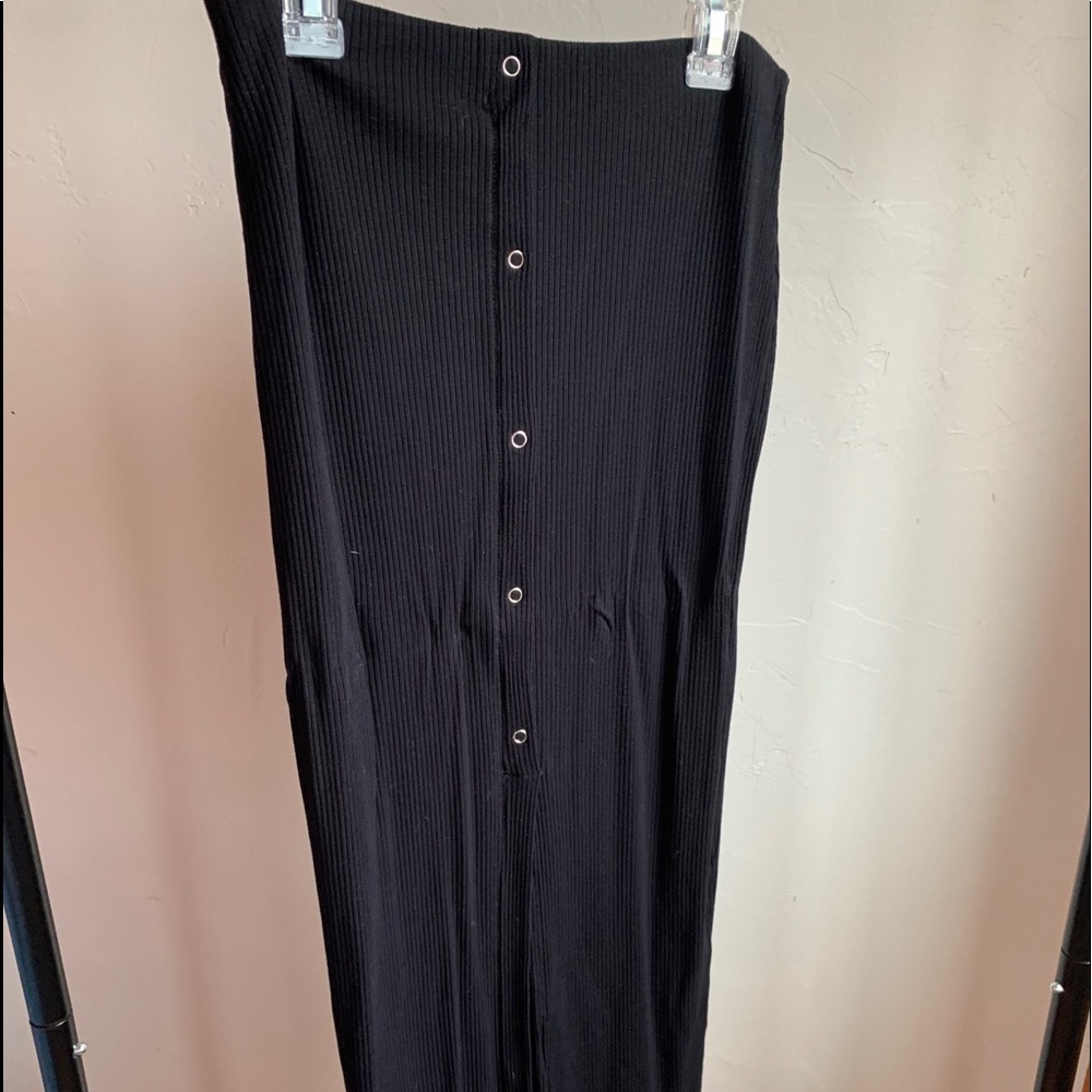 Midi Pencil Skirt with Buttons and Slit